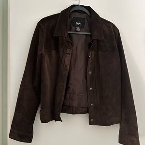 Vintage Mossimo Dark Brown Suede Jacket - Women's Leather Jacket